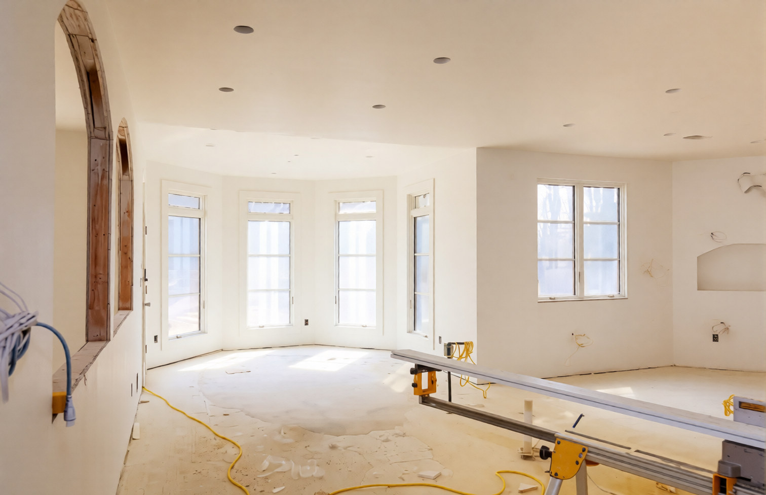 Completed great room rebuild with an open floor plan in San Diego